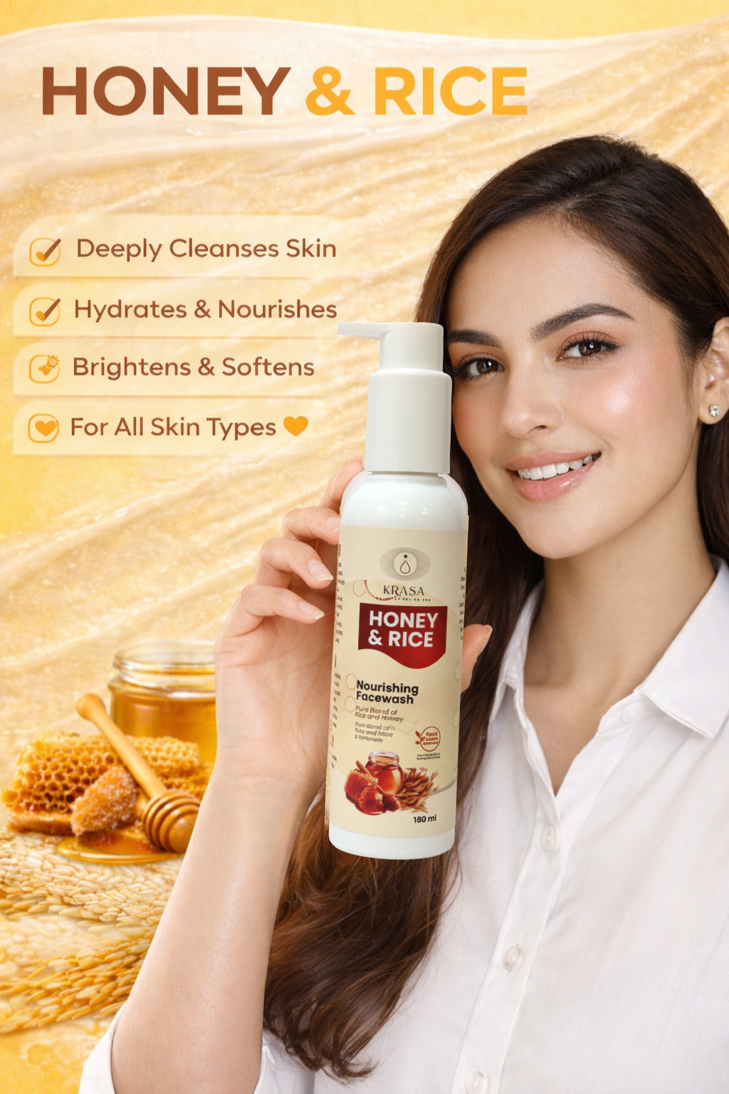 KRASA Honey & Rice Facewash