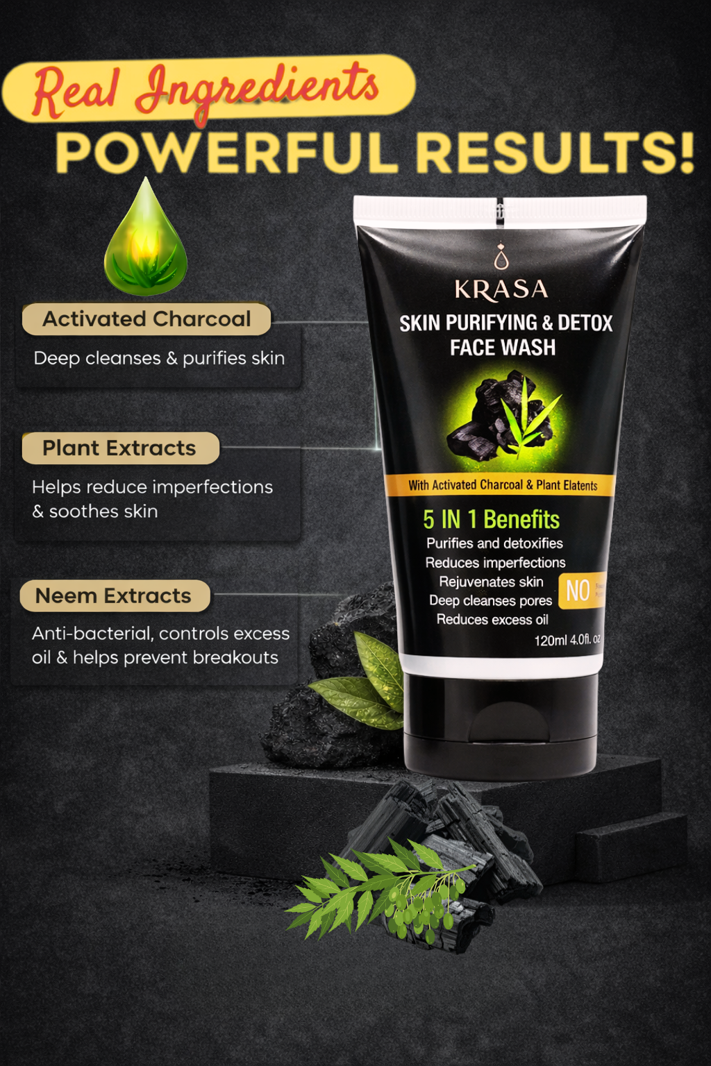 KRASA CHARCOAL FACEWASH