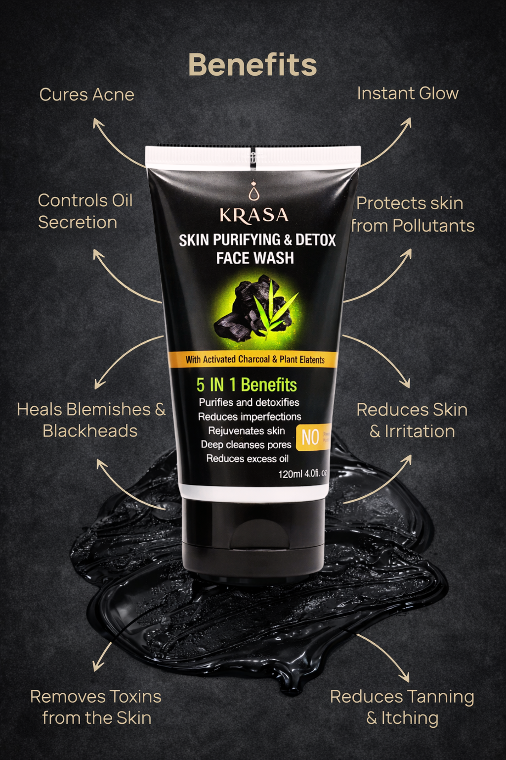 KRASA CHARCOAL FACEWASH