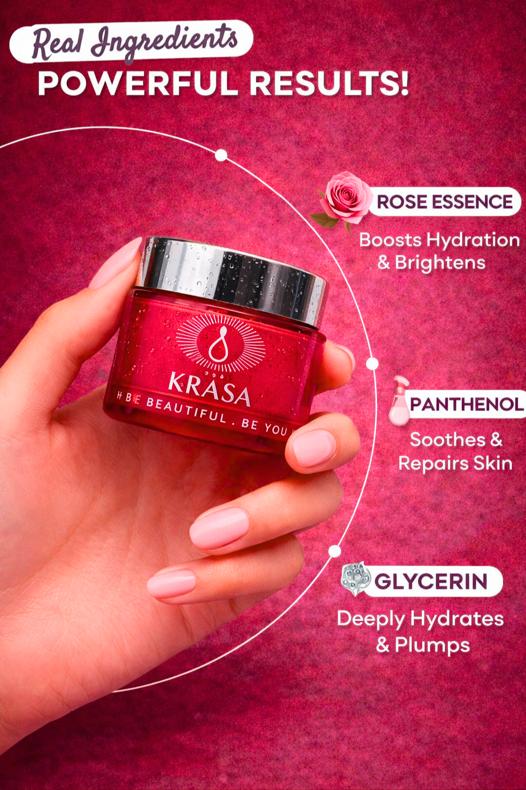 KRASA ROSE GLOW HYDRATION GEL