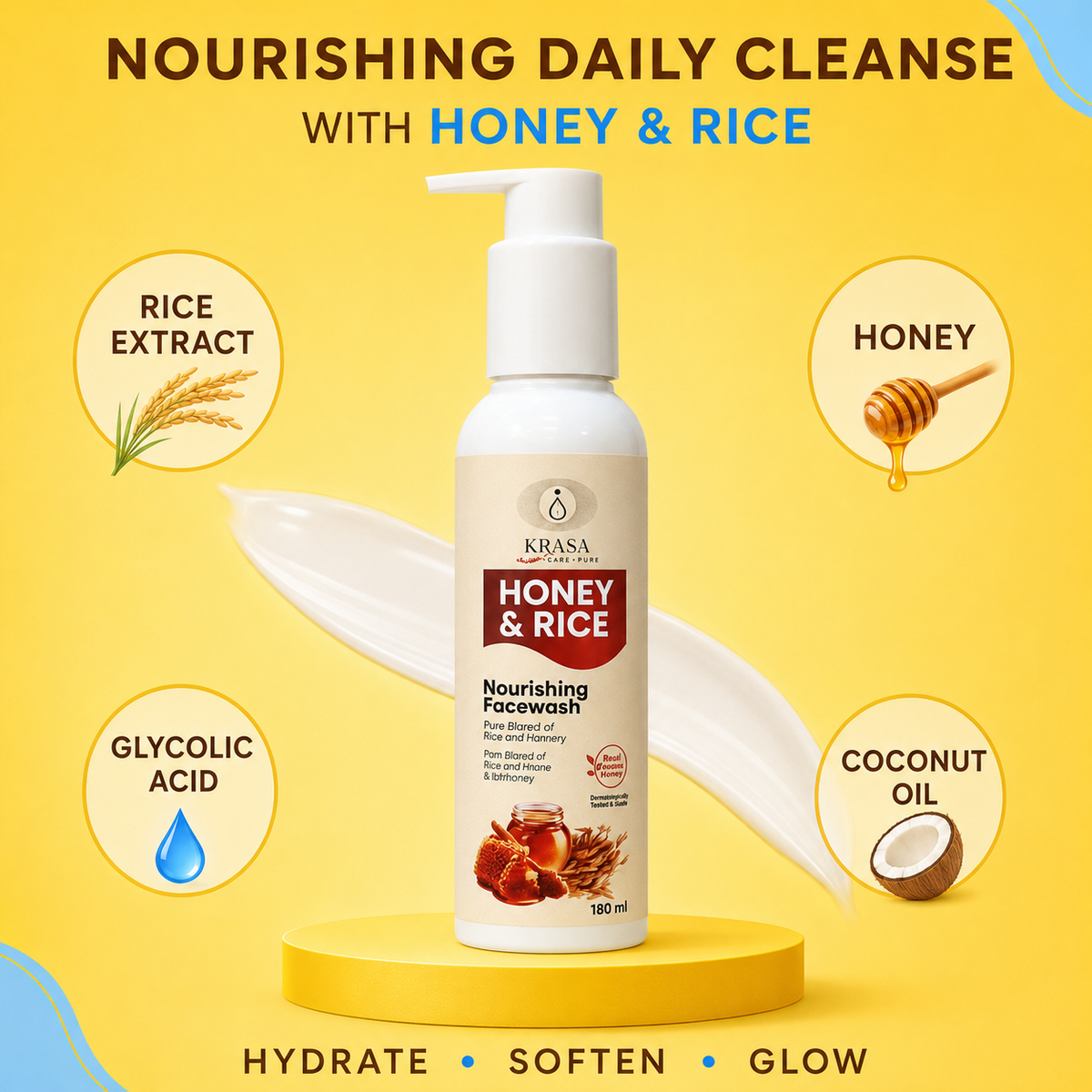 KRASA HONEY & RICE FACEWASH