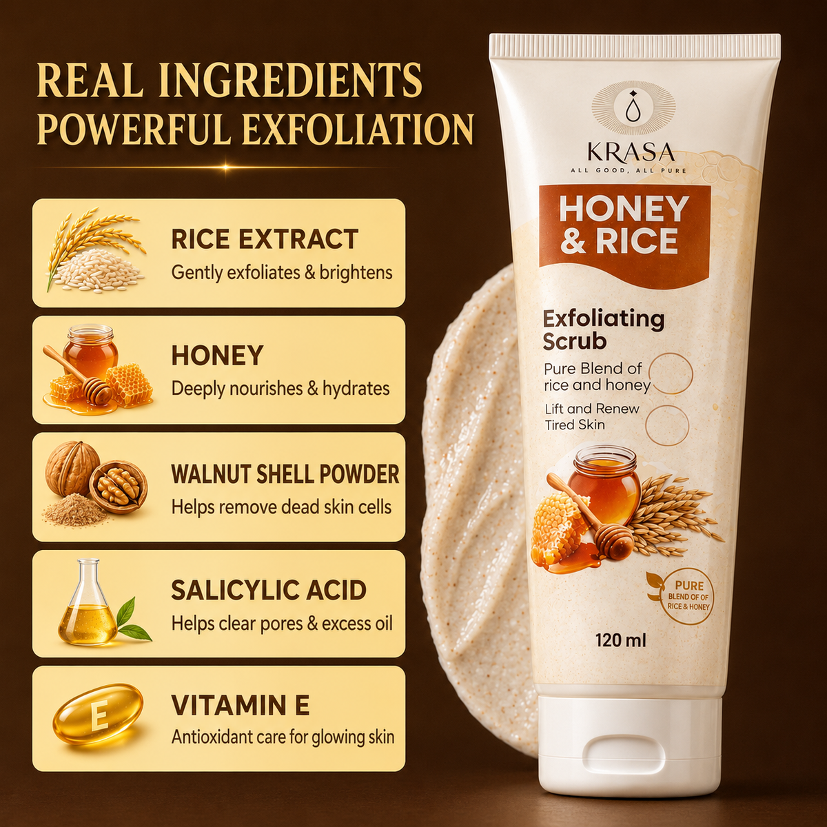 KRASA HONEY & RICE SCRUB