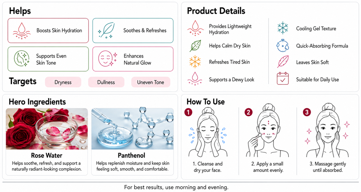 KRASA ROSE GLOW HYDRATION GEL