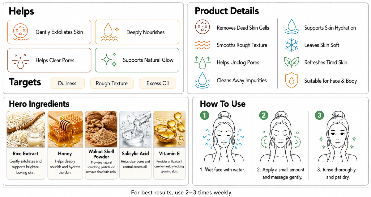 KRASA HONEY & RICE SCRUB
