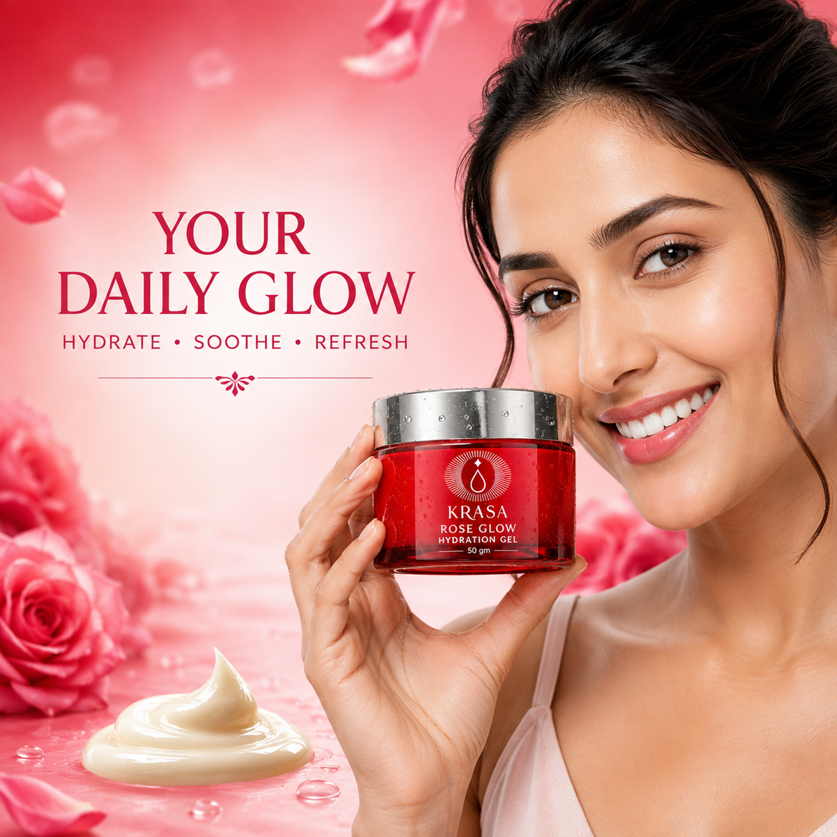 KRASA ROSE GLOW HYDRATION GEL