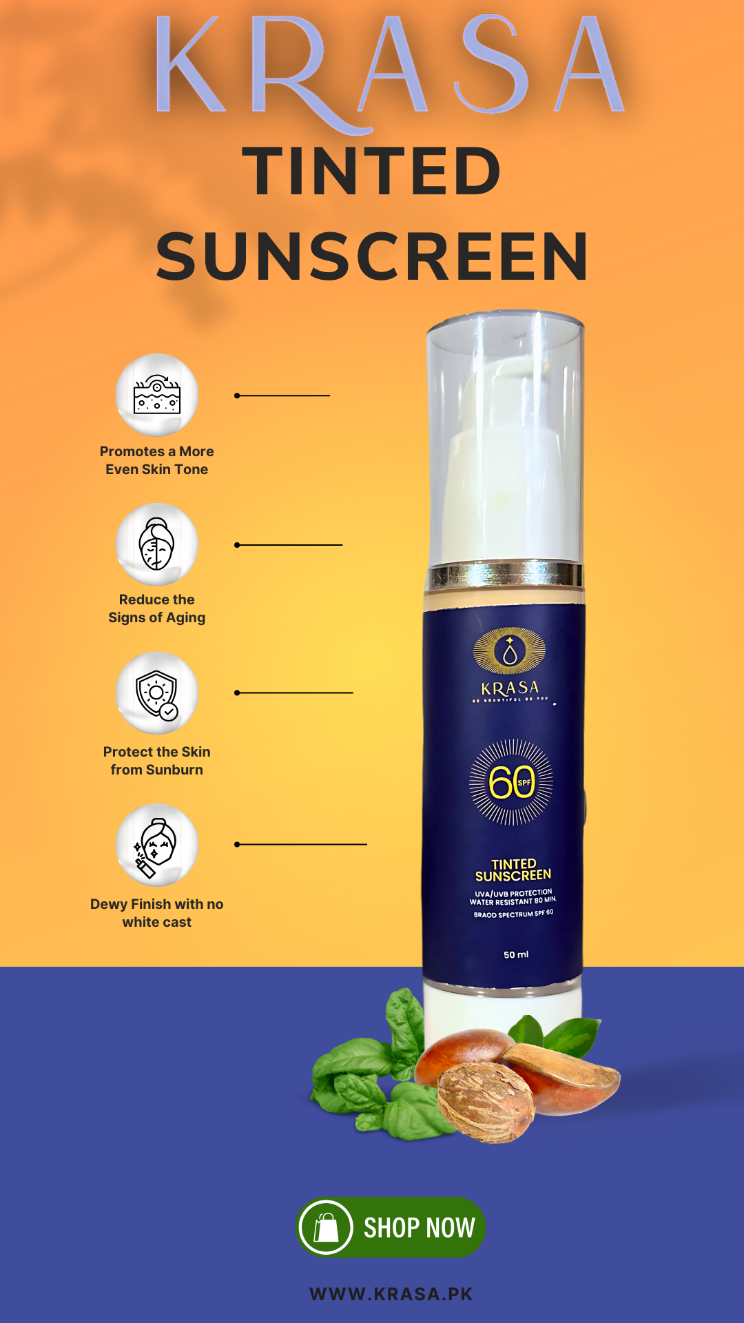 KRASA TINTED SUNSCREEN