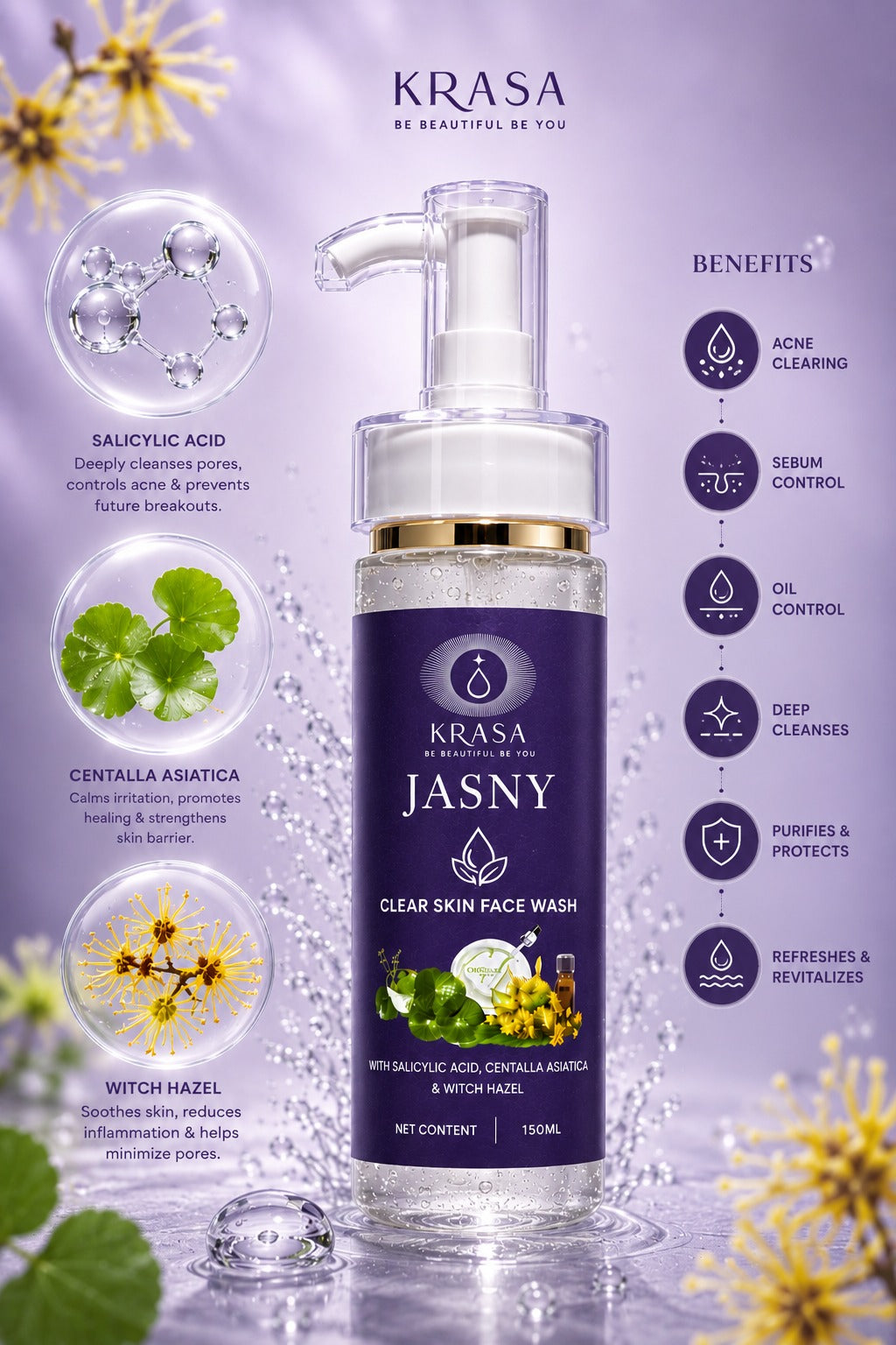 KRASA JASNY CLEAR SKIN FACEWASH
