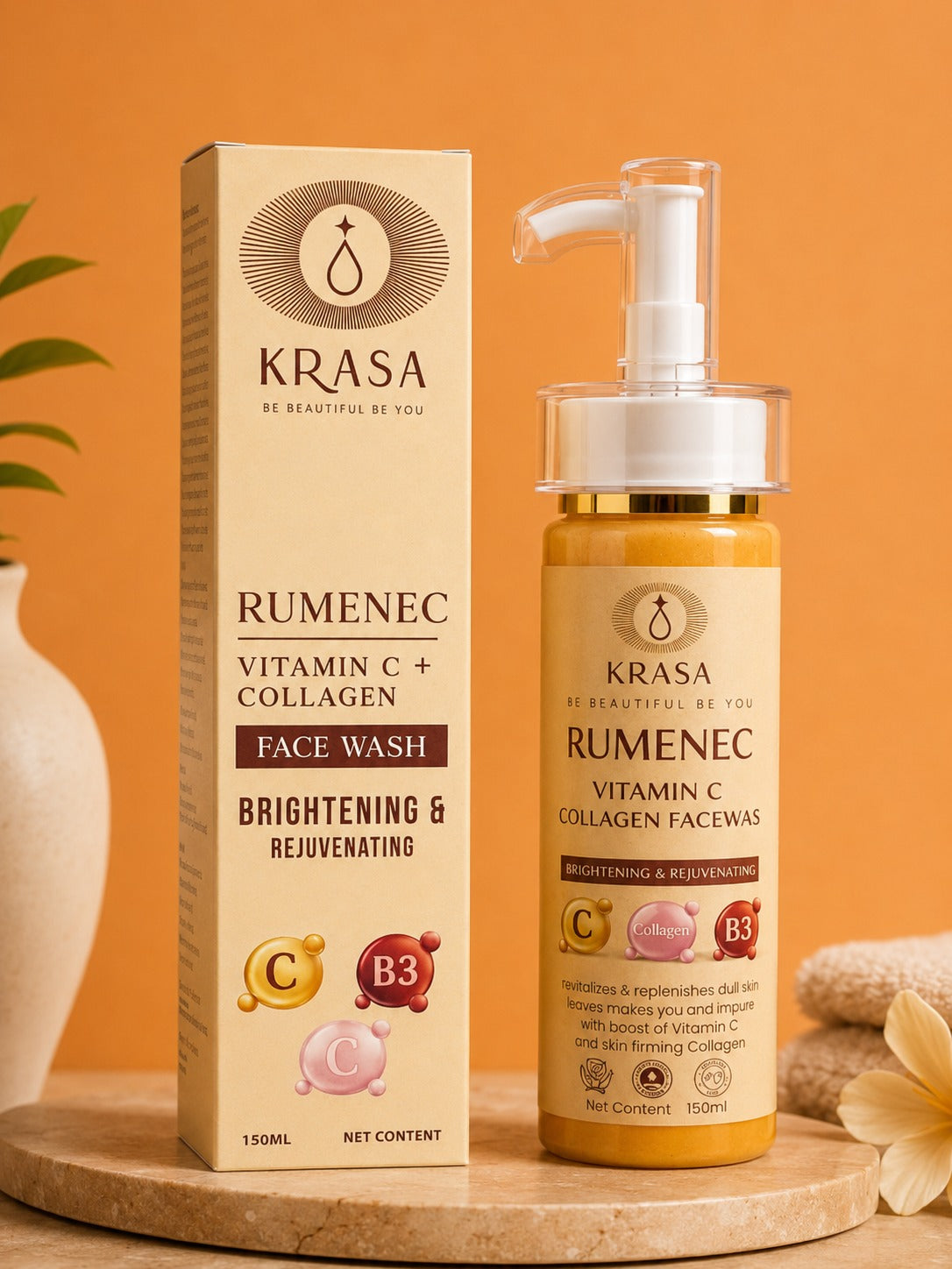 KRASA RUMENEC VITAMIN C + COLLAGEN FACEWASH